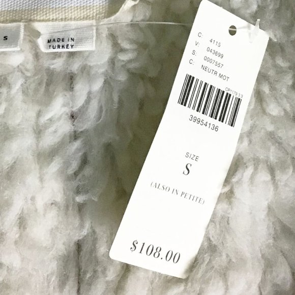 HEI HEI Anthropologie Geometric Jacquard Sherpa Faux Fur Vest - Picture 11 of 12